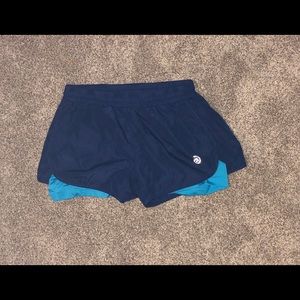 Blue Running Shorts with Spandex underneath